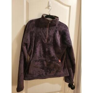 Super Soft Fleece Purple Womens North West Quarter Zip Pullover With Pocket